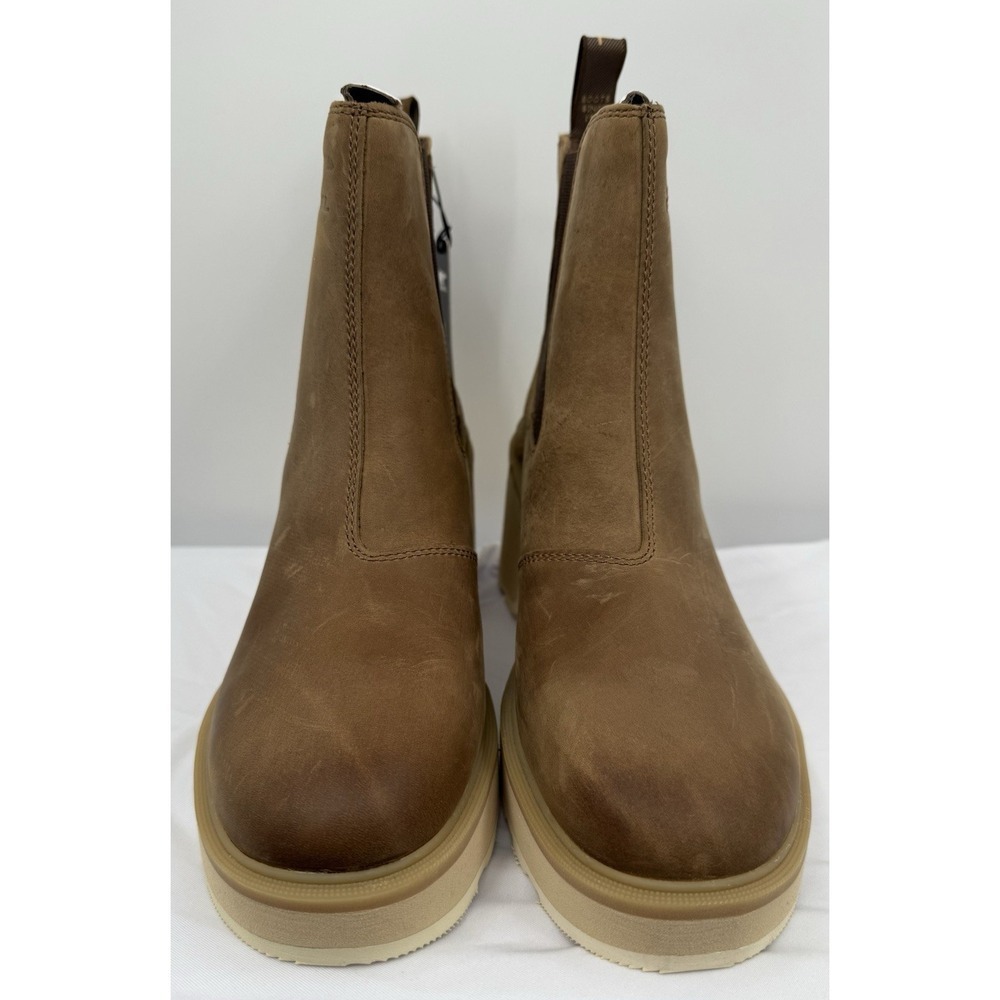 Sorel Hi-Line Block Heel Chelsea Booties Tan Beige Size 11